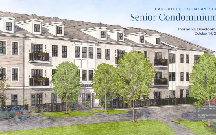 Conceptual rendering of a four story condominium complex.