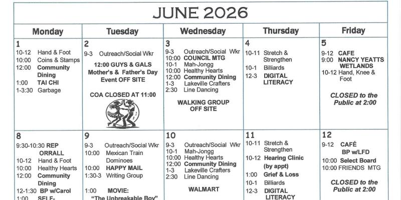 JUNE 2026 CALENDAR JUNE 2026 CALENDAR